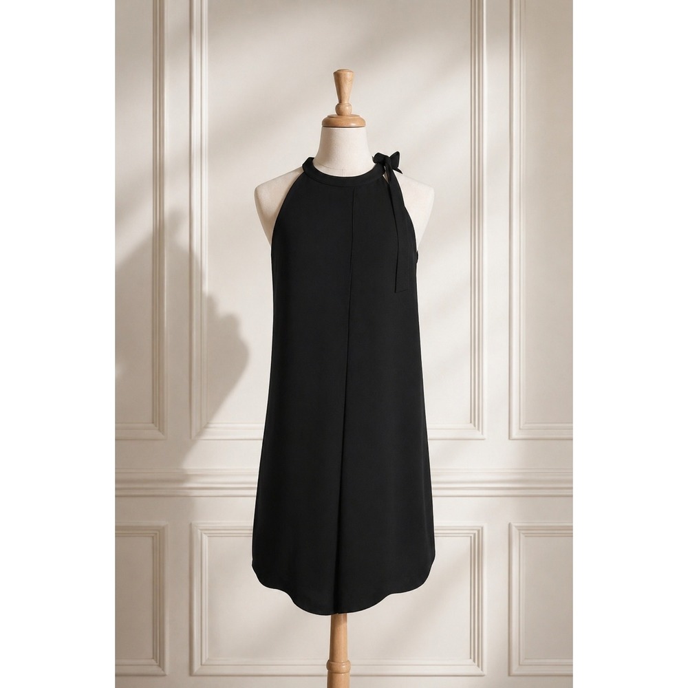 Willow & Thread Black Sheer Halter Shift Dress — Wedding Guest / Resort Size L